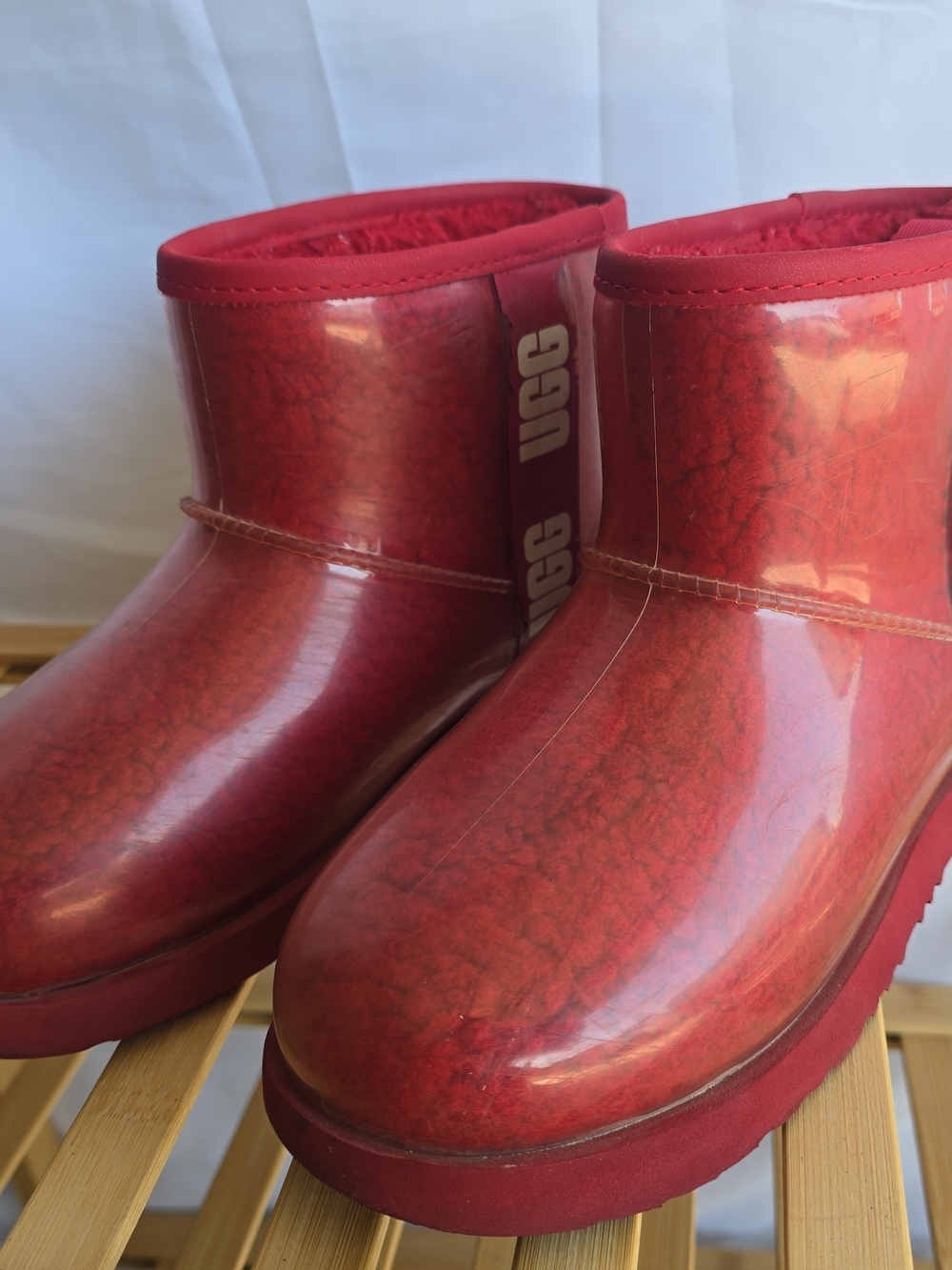 UGG Red Clear Boots Red, Women's 5, Kids 3.